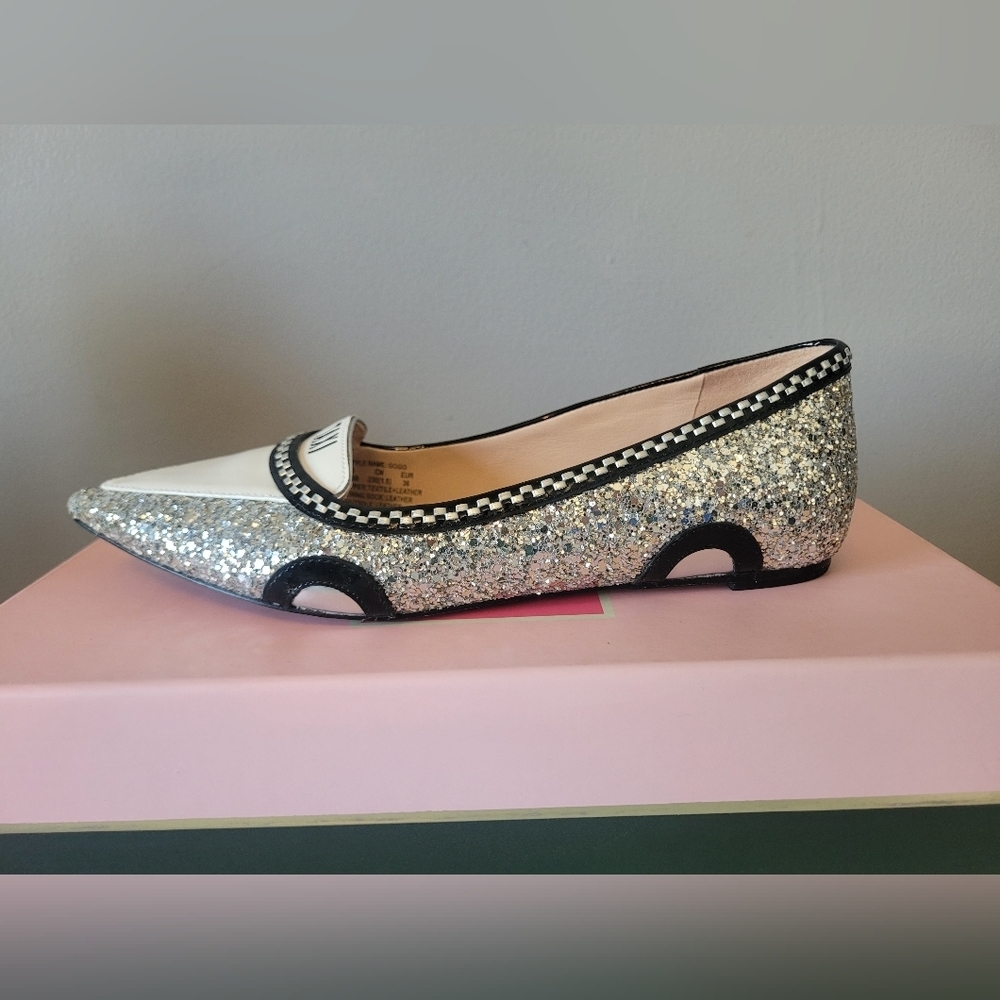 Kate Spade Gogo Glitter Taxi Flats, VGUC, Size 5.5 - Picture 7 of 13